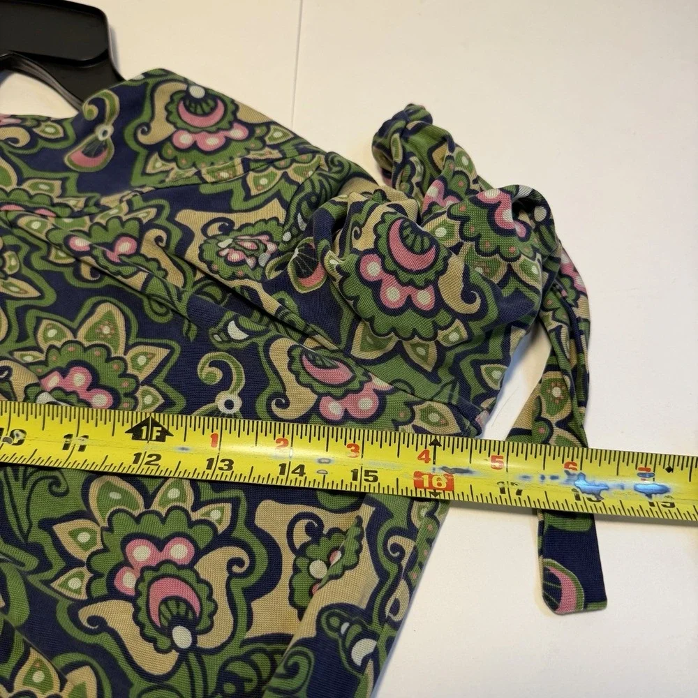 Lilly Pulitzer White Label Silk Wrap Floral Dress S Preppy Colorful Preppy VTG